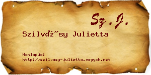 Szilvásy Julietta névjegykártya